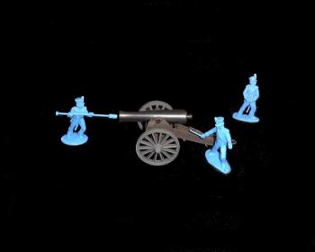 Image of 12 pound Cannon w/3 Man Mexican crew (light blue)