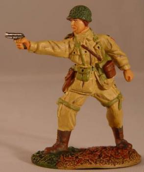 Image of American Airborne Officer Firing Pistol--single figure--RETIRED--LAST ONE!!