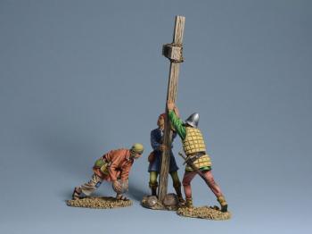 Cross Is Being Erected--three figures and cross Cross Is Being Erected--three figures and cross #43923