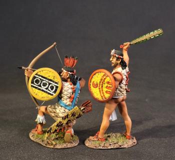 Image of Two Tlaxcaltec Warriors (Set 5), The Tlaxcaltecs, The Conquest of America--two figures--LAST THREE!!
