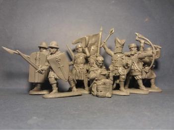 Image of Livonian Knights--8 figures in 8 poses, color varies--ONE IN STOCK.