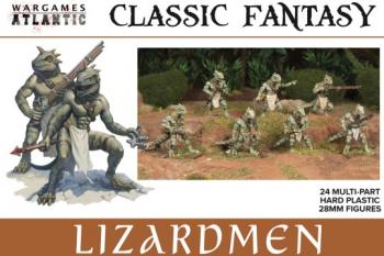 28mm Classic Fantasy Lizardmen--24 unpainted multi-part hard plastic figures (fantasy, Victorian Science Fiction, or science fiction options included) 28mm Classic Fantasy Lizardmen--24 unpainted multi-part hard plastic figures (fantasy, Victorian Science Fiction, or science fiction options included) #43910