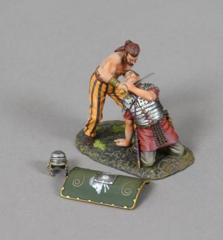 Fight To The Death! (19th Legion green shield)--two figures on single base, shield, & helmet--RETIRED -- LAST TWO!! Fight To The Death! (19th Legion green shield)--two figures on single base, shield, & helmet--RETIRED -- LAST TWO!! #43854