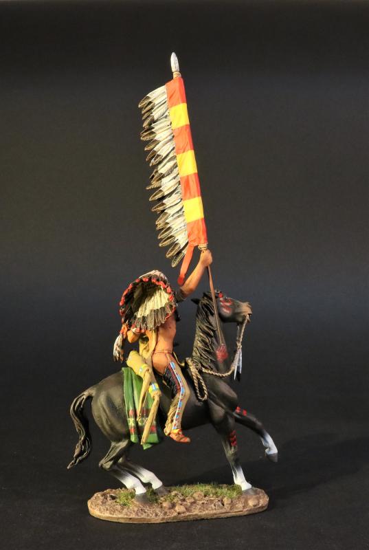 Crow Warrior With War Flag--Single Mounted Figure #2