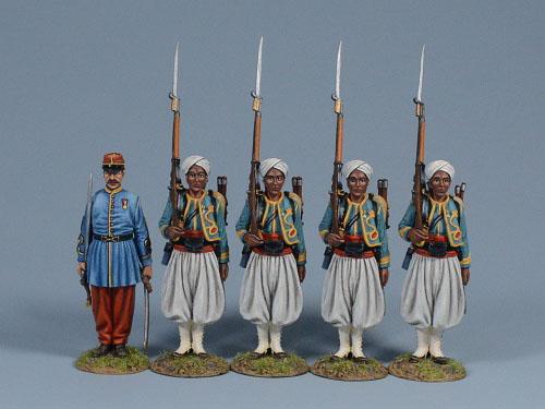 Algerian Sharpshooters Standing at Attention (Set #2) -- Five Figures #1