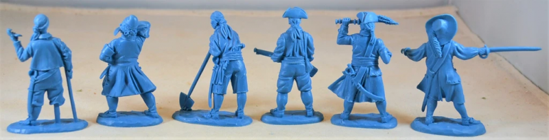 Treasure Island Pirates (Blue)--6 figures in 6 poses--ONE IN STOCK. #2
