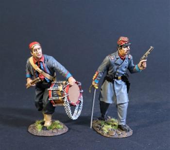 Infantry Officer and Drummer, 11th Regiment New York Volunteer Infantry, the First Battle of Bull Run, 1861, ACW--two figures #0