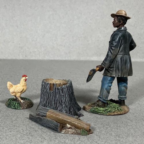"Looks Like Chicken for Dinner"--Laborer figure with Axe and Chicken--single figure #2