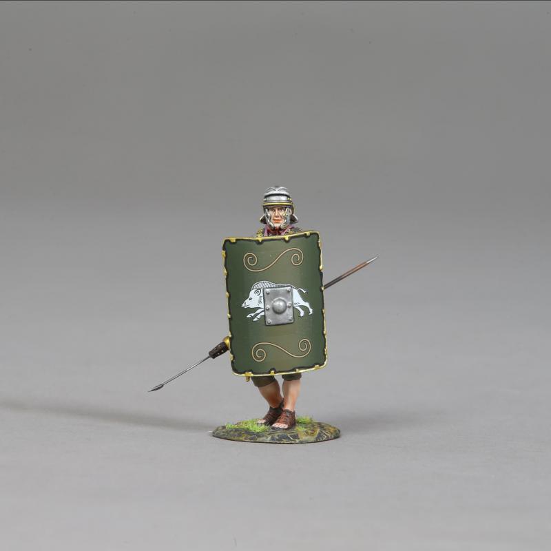 Advancing Roman Legionnaire with Spear (19th Legion Green Shield)--single figure #1