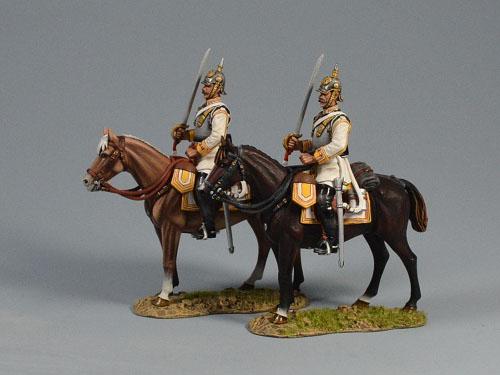 Prussian Cuirassier Set , Franco-Prussian War, 1870-71--two mounted figures #2