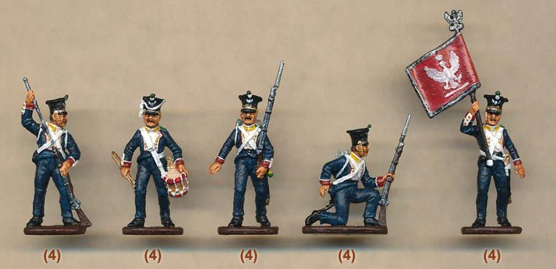 Napoleonic Polish Infantry 1812/14--36 figures in 9 poses UNPAINTED #2