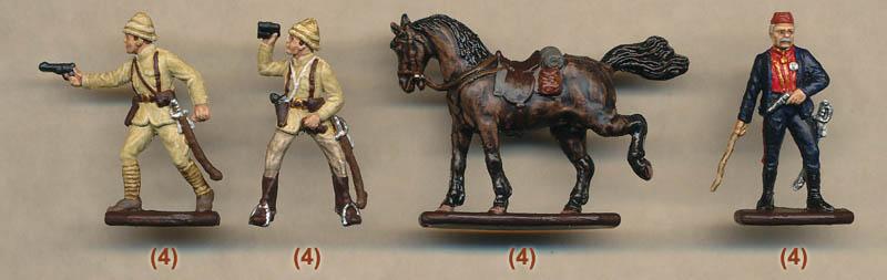 Anglo-Egyptian Infantry, Sudan Campaign--48 figures in 12 poses & 4 horses in 1 pose  UNPAINTED. #4