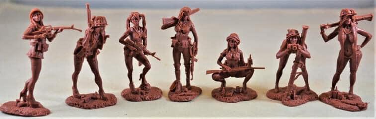 The Vietnam Pin-up Girls--seven figures in seven poses (Maroon color)--LAST TWO!! #1