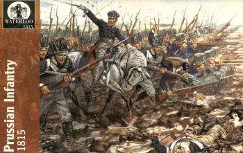 1/30 scale Prussian Infantry, 1815--13 figures in 12 poses & 1 horse figure--THREE IN STOCK. 1/30 scale Prussian Infantry, 1815--13 figures in 12 poses & 1 horse figure--THREE IN STOCK. #15840