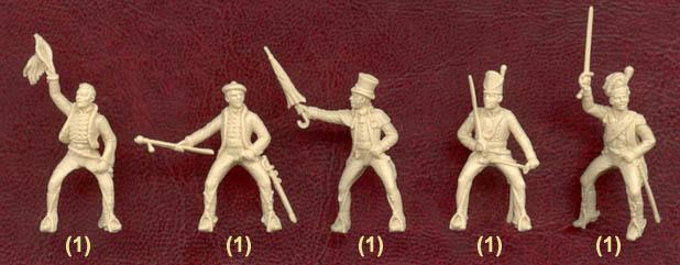 Napoleonic Mounted Line Officers and Personalities at Waterloo, 1815--10 figures in 10 poses & 10 horses in 4 poses #2
