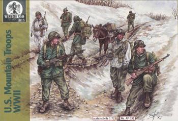 Image of WWII U.S. Mountain Troops--27 figures and 3 mules in 9 poses & 1 mule pose -- TWO IN STOCK!