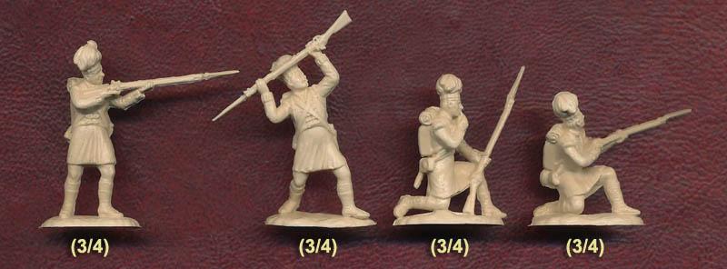Highland Infantry in Square, 1815-- 41 figures in 11 poses & 3 horses in 1 horse pose #2