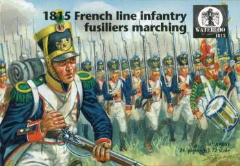 1815 French Line Infantry Fusiliers Marching--24 figures in 4 poses--THREE IN STOCK. 1815 French Line Infantry Fusiliers Marching--24 figures in 4 poses--THREE IN STOCK. #44587