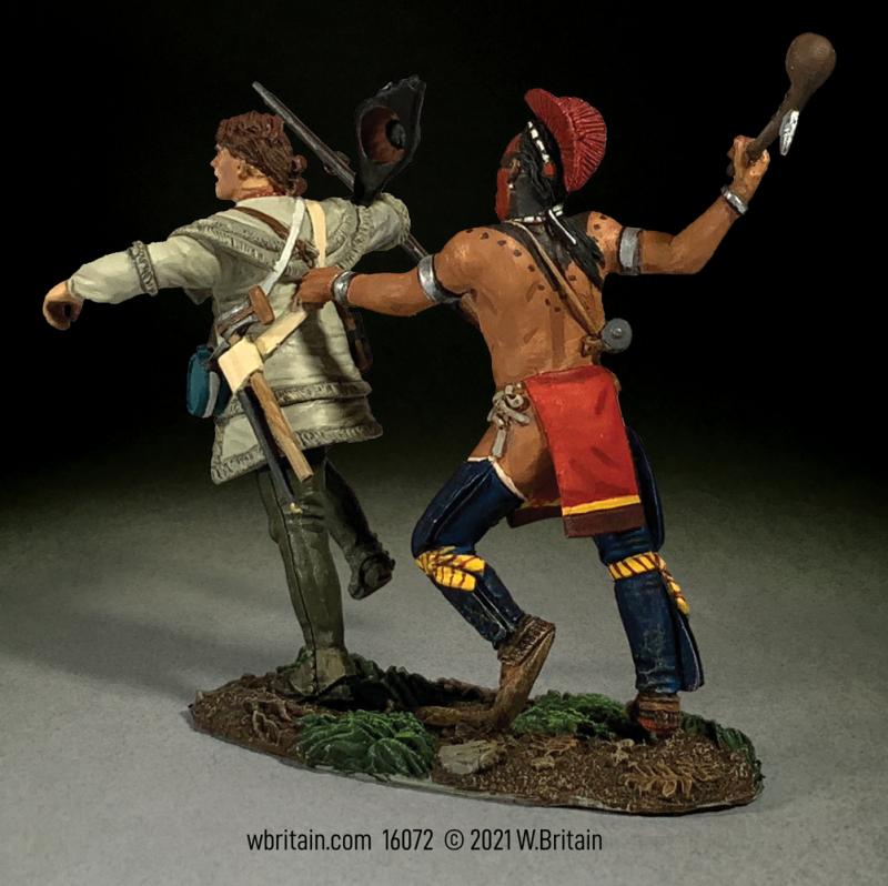“Finished!”--Woodland Indian Clubbing Continental Line Infantryman in Hunting Shirt--two figures on single base #2
