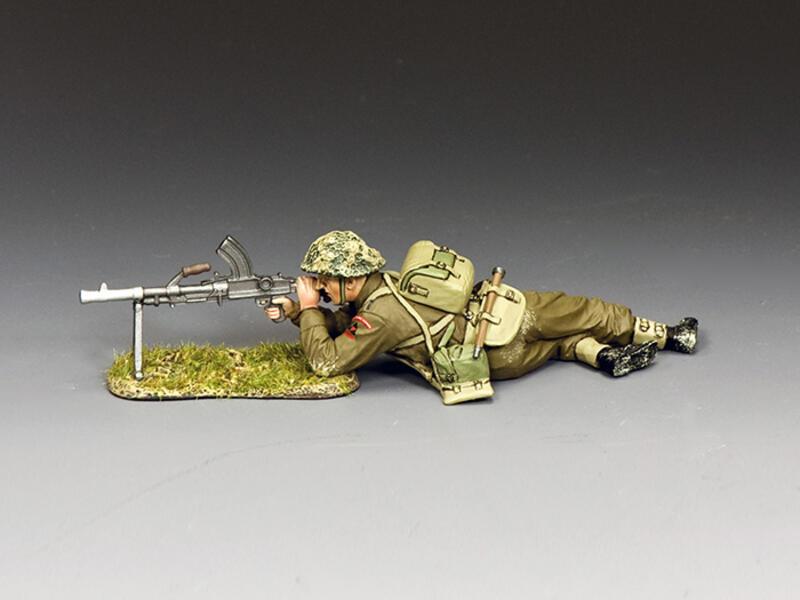 ‘Lying Prone Bren Gunner’ with Grass base--single WWII British Tommy figure #1