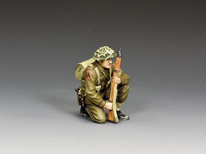 ‘Kneeling Ready’ with No base--single WWII British Tommy rifleman figure #1