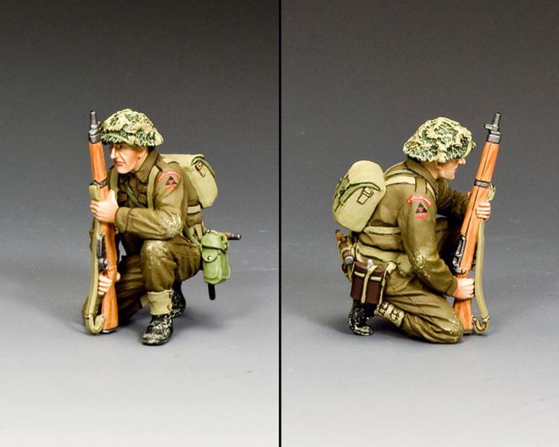 ‘Kneeling Ready’ with No base--single WWII British Tommy rifleman figure #2