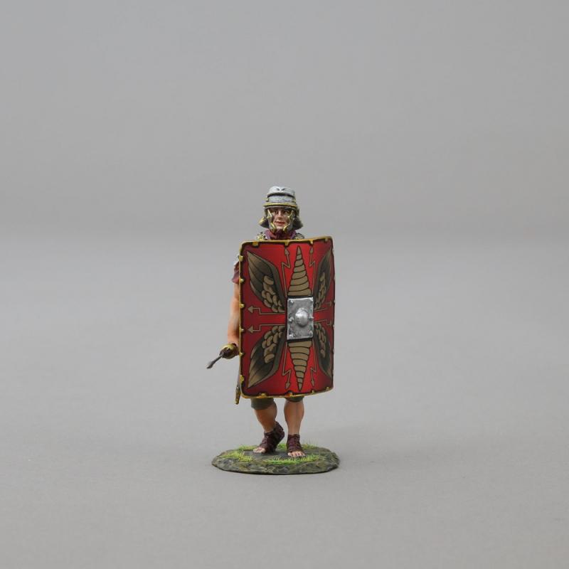 Advancing Roman with Pilum lowered (Second Rank) RED SHIELD--single Roman Legionnaire figure--RETIRED #1