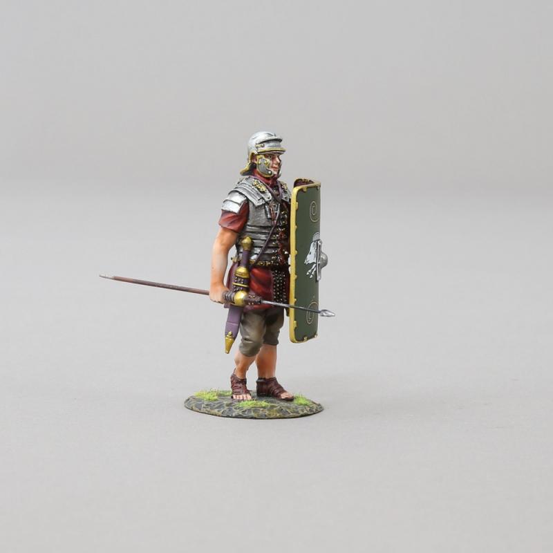 Advancing Roman with Pilum lowered (Second Rank) GREEN SHIELD--single Roman Legionnaire figure--RETIRED--LAST TWO!! #2