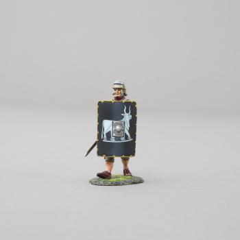 Advancing Legionnaire with Gladius drawn (Front Rank) BLACK SHIELD--single Roman Legionnaire figure--RETIRED--LAST ONE!! #0