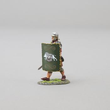 Advancing Legionnaire with Gladius drawn (Front Rank) GREEN SHIELD--single Roman Legionnaire figure--RETIRED -- LAST ONE!! Advancing Legionnaire with Gladius drawn (Front Rank) GREEN SHIELD--single Roman Legionnaire figure--RETIRED -- LAST ONE!! #44785