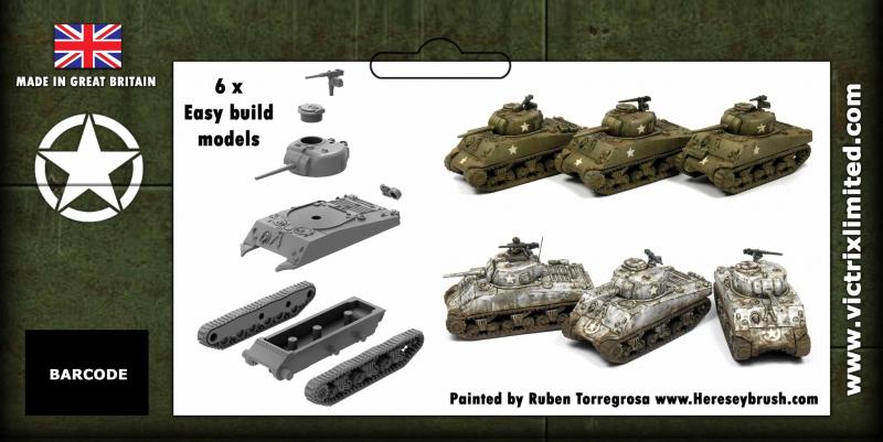 Sherman M4A3 75mm--six 1:144 scale tanks (unpainted plastic kit) #2