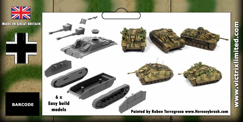 StuG III--six 1:144 scale tanks (unpainted plastic kit) #2