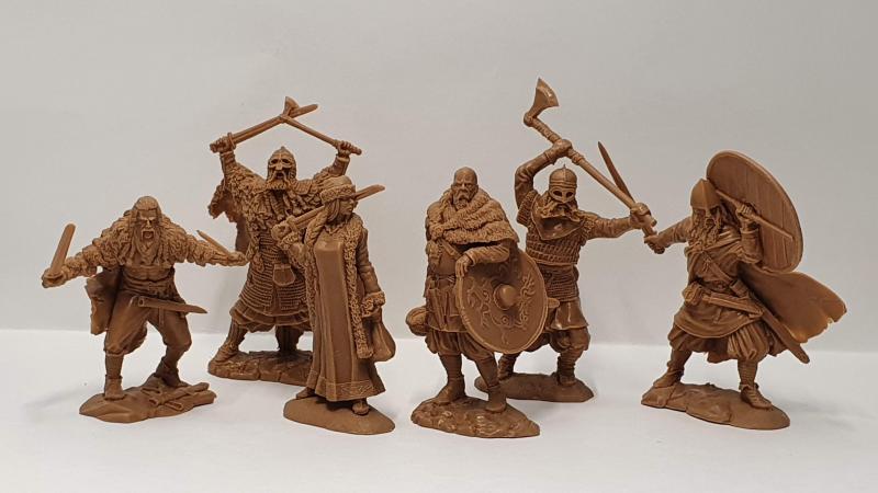 Viking Warriors--6 Figures in six poses (buckskin color) Comes Boxed- -- AWAITING RESTOCK #2