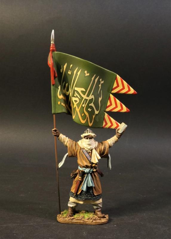Almoravid Standard Bearer B (tan robes, green banner), The Almoravids, El Cid and the Reconquista, The Crusades--single figure with flag #1