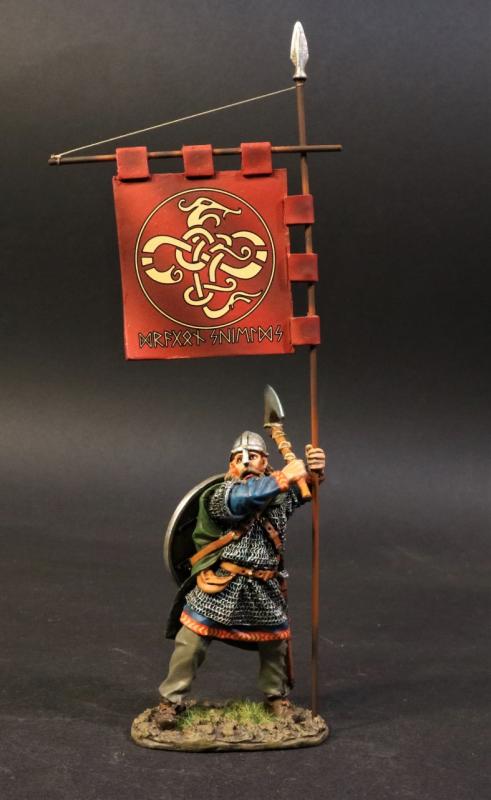Viking Standard Bearer, Shield Wall, the Vikings, The Age of Arthur--single figure with flag #1