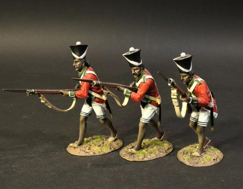 Three Sepoy Advancing, 2/12th Madras Native Infantry, The Battle of Assaye, 1803, Wellington in India--three figures #1