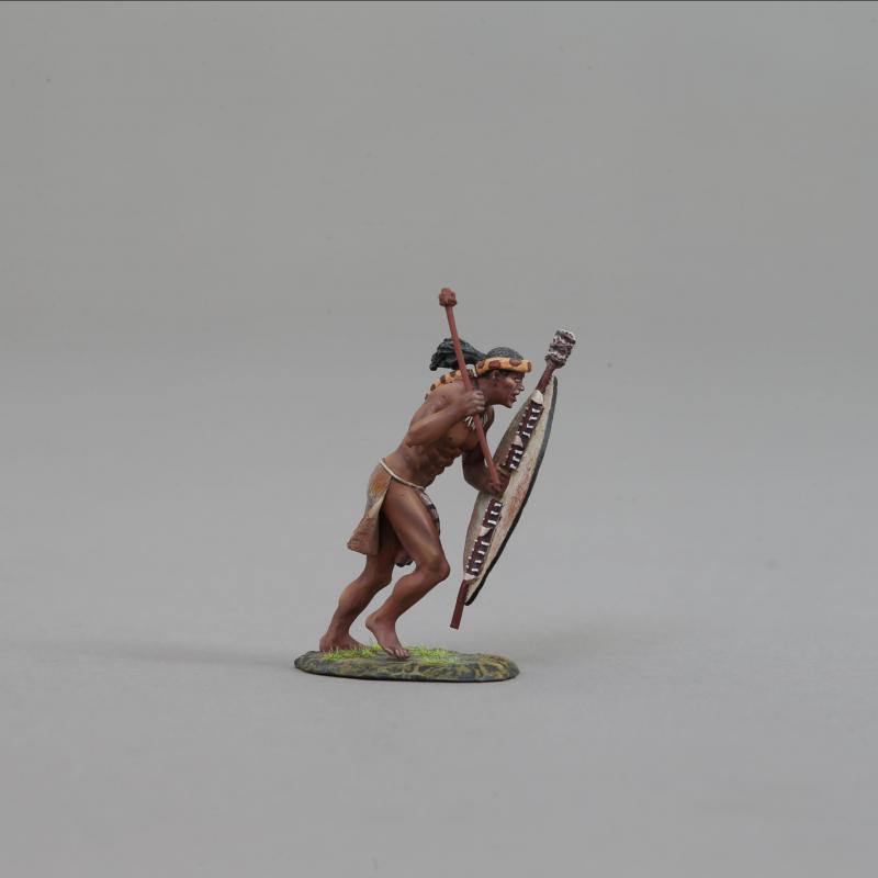 Zulu Warrior Charging with Knobkerrie Pointing Down--single figure--RETIRED--LAST ONE!! #3