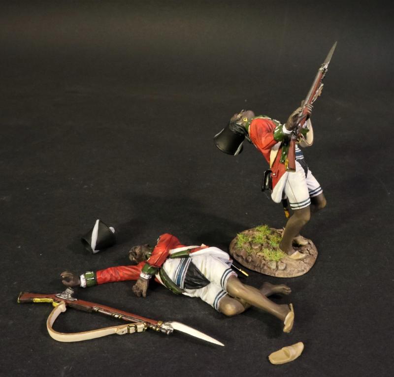 Wounded Sepoy, 1/8th Madras Native Infantry, The Battle of Assaye, 1803, Wellington in India--two figures, gun, & sandal #1