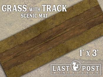 Image of Grass with Track Scenic Mat (1'x3')--AWAITING RESTOCK.