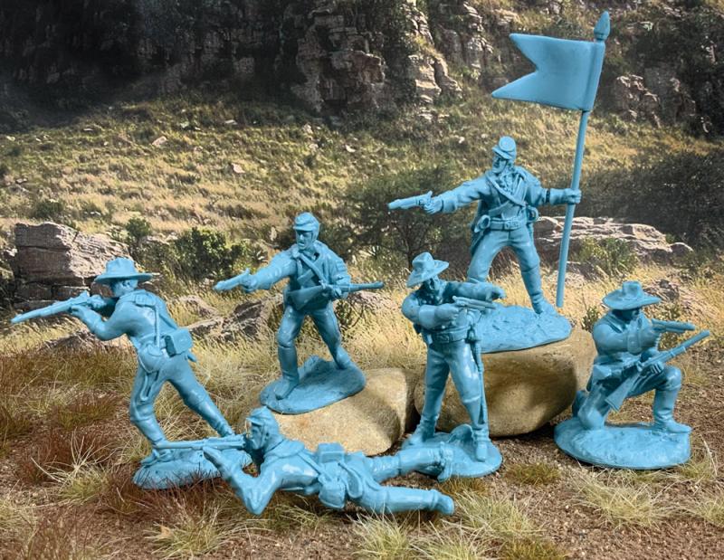U.S. Cavalry Set #2--12 Figures in 6 Poses (Light Blue) - 4 left !  #1