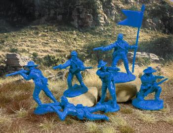 U.S. Cavalry Set #2--12 Figures in 6 Poses (Med Blue) #0