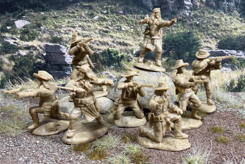 Cavalry and Apache Scouts (formerly PS004B)--8 figures in 8 Poses, Buckskin #1