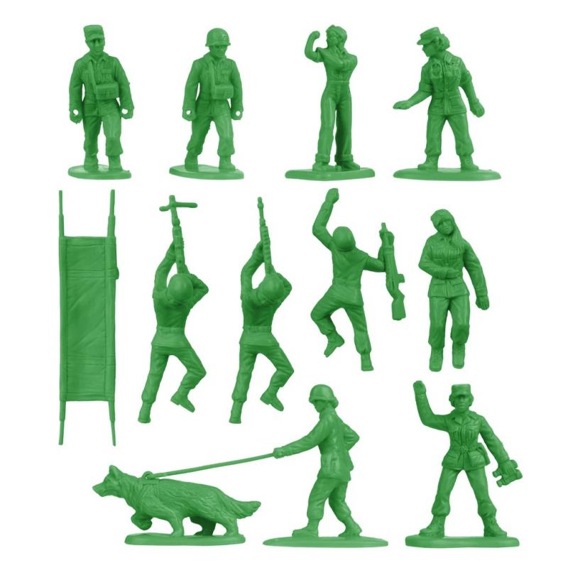 BMC Plastic Army Women (Bright Green)--36 piece Female Soldier Figures in Bright Green #4