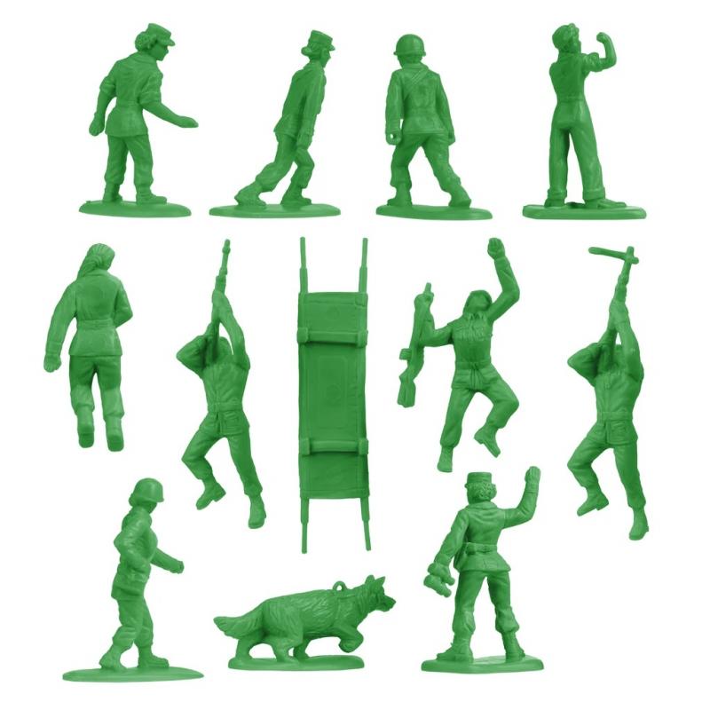 BMC Plastic Army Women (Bright Green)--36 piece Female Soldier Figures in Bright Green #5