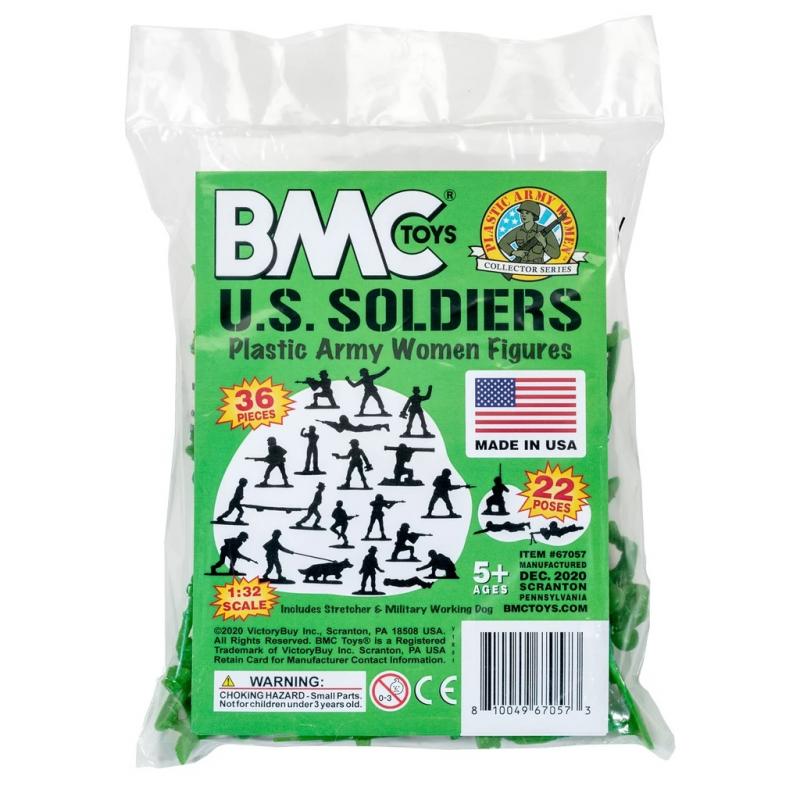 BMC Plastic Army Women (Bright Green)--36 piece Female Soldier Figures in Bright Green #7