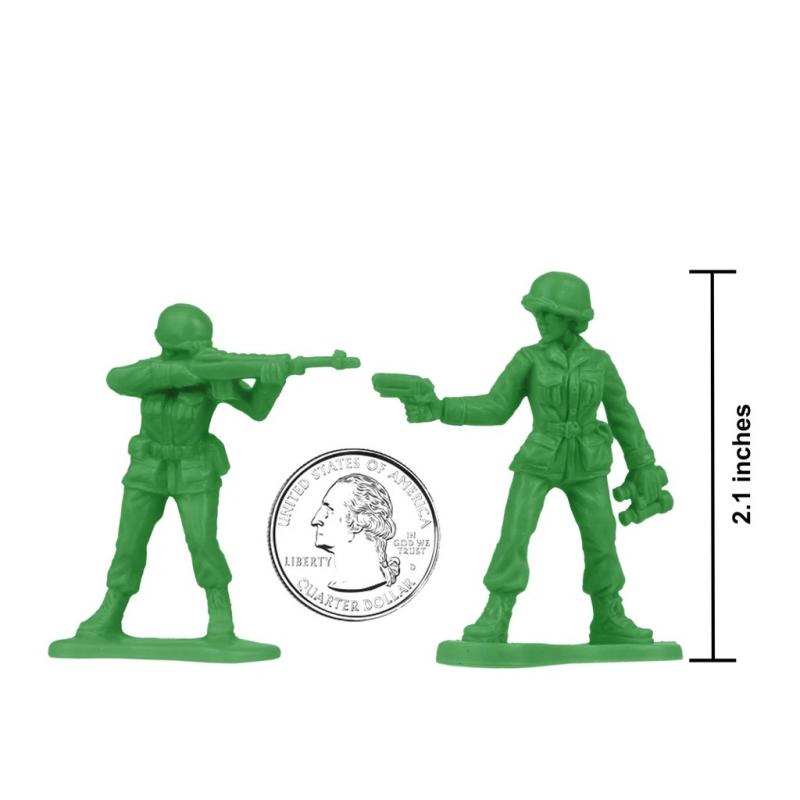 BMC Plastic Army Women (Bright Green)--36 piece Female Soldier Figures in Bright Green #8