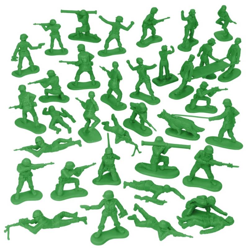 BMC Plastic Army Women (Bright Green)--36 piece Female Soldier Figures in Bright Green #9