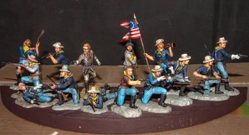 U.S. 7th Cavalry (Custer's Last Stand Set #1)--14 Figures in 7 Poses (Blue) #7