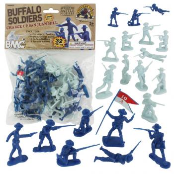 Image of Buffalo Soldiers Charge Up San Juan Hill--32 piece Soldier Figures