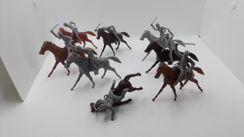Marx Reissue ACW Confederate Cavalry Rebel Charge - 8 figures, 8 Horses #1